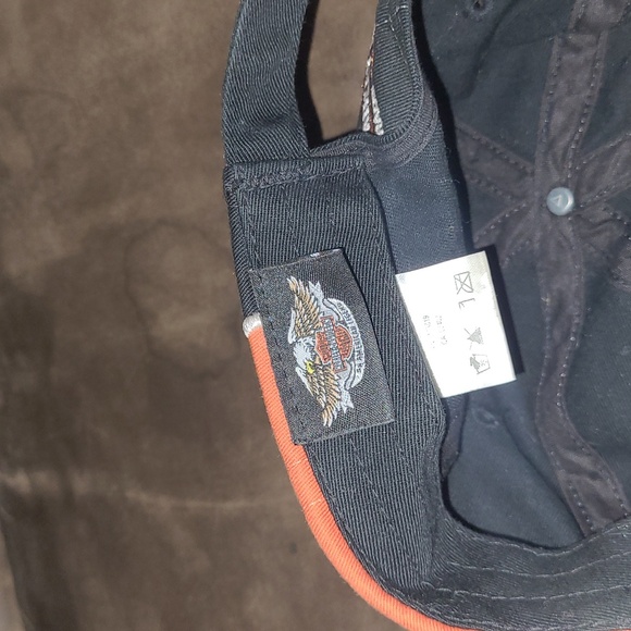 Used Orange/Black Playa Del Carmen Harley Davidson Baseball Style Hat - Picture 4 of 7